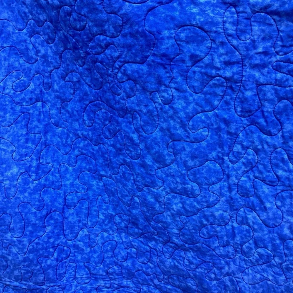 Handmade Floral Star Quilt by - Navy and Multi